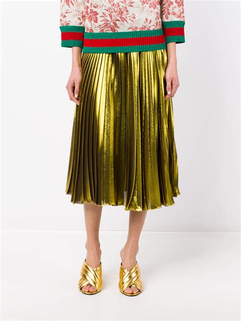 gucci gold lame skirt|Gucci skirts women.